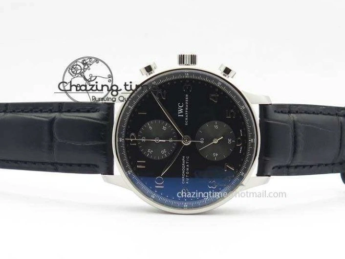 MIROTIME 0517 Reliable Portuguese IW371447 ZF 1:1 Best Edition SS Black Dial On Black Leather Strap A79350 V 7274
